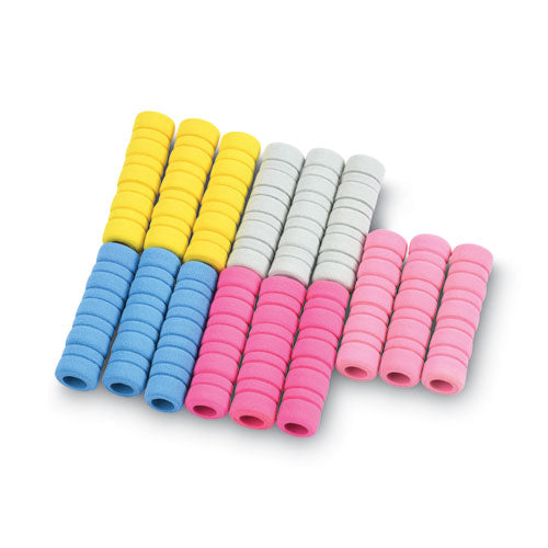 Image of Tatco Ribbed Pencil Cushions, 1.75" Long, Assorted Colors, 50/box