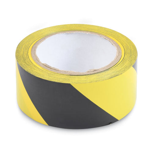 Image of Tatco Hazard Marking Aisle Tape, 2" X 108 Ft, Black/yellow