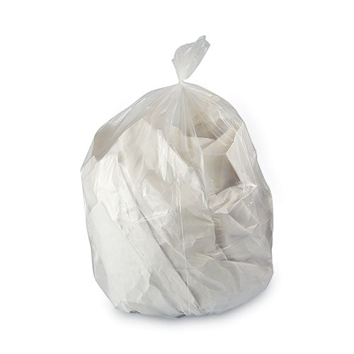 Image of Boardwalk® High-Density Can Liners, 33 gal, 13 mic, 33" x 39", Natural, Perforated Roll, 25 Bags/Roll, 10 Rolls/Carton