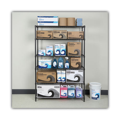 Image of Alera® Nsf Certified 6-Shelf Wire Shelving Kit, 48w X 18d X 72h, Black Anthracite