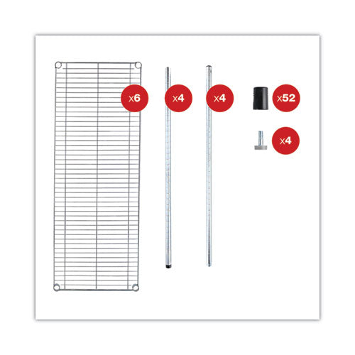 Image of Alera® Nsf Certified 6-Shelf Wire Shelving Kit, 48w X 18d X 72h, Silver