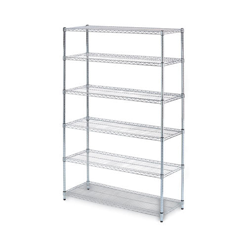 Image of Alera® Nsf Certified 6-Shelf Wire Shelving Kit, 48w X 18d X 72h, Silver