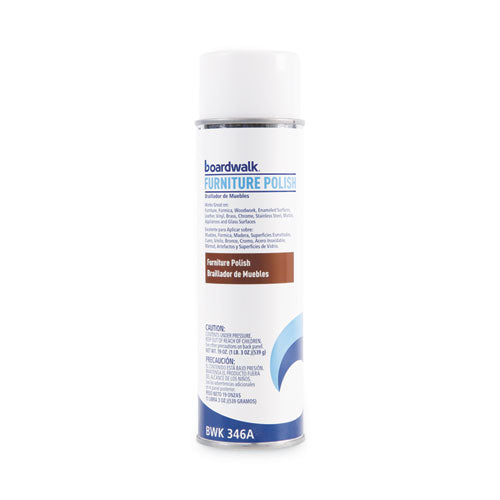 Image of Boardwalk® Furniture Polish, Lemon Scent, 19 oz Aerosol Spray, 12/Carton