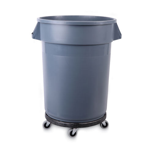 Image of Boardwalk® Refuse Container Utility Dolly, 300 lb Capacity, 18.25" Diameter, Gray