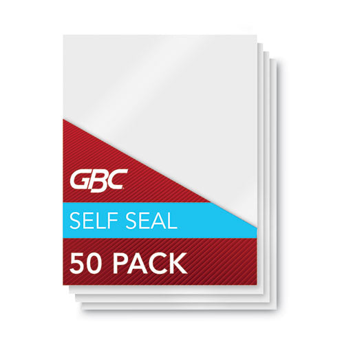 Image of GBC® Selfseal Self-Adhesive Laminating Pouches And Single-Sided Sheets, 3 Mil, 9" X 12", Gloss Clear, 50/pack