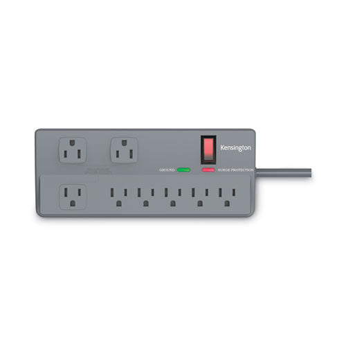Image of Kensington® Guardian Premium Surge Protector, 8 AC Outlets, 6 ft Cord, 1,080 J, Gray