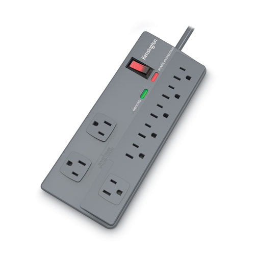 Image of Kensington® Guardian Premium Surge Protector, 8 AC Outlets, 6 ft Cord, 1,080 J, Gray