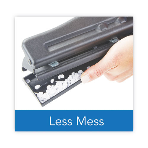 Image of Swingline® 11-Sheet Commercial Adjustable Desktop Two- To Three-Hole Punch, 9/32" Holes, Black