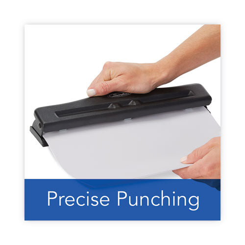 Image of Swingline® 11-Sheet Commercial Adjustable Desktop Two- To Three-Hole Punch, 9/32" Holes, Black