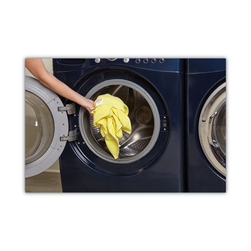Image of Boardwalk® Microfiber Cleaning Cloths, 16 X 16, Yellow, 24/pack