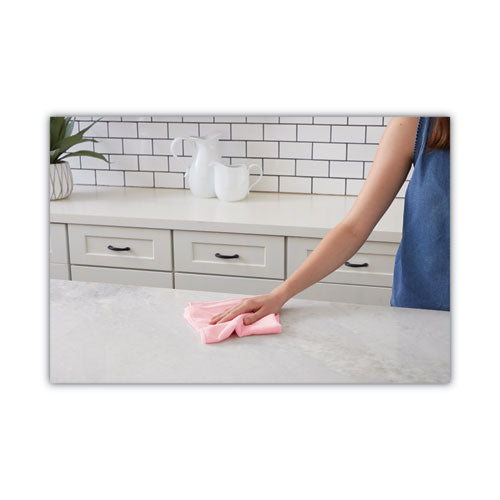 Image of Boardwalk® Microfiber Cleaning Cloths, 16 X 16, Pink, 24/pack