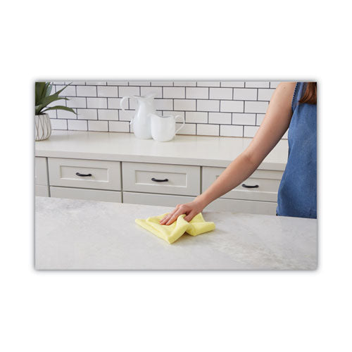 Image of Boardwalk® Microfiber Cleaning Cloths, 16 X 16, Yellow, 24/pack