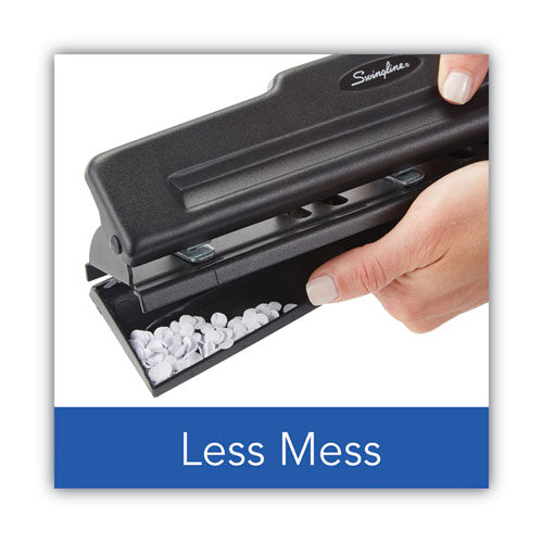 Image of Swingline® 10-Sheet Desktop Light-Duty Two- To Three-Hole Adjustable Punch, 9/32" Holes, Black