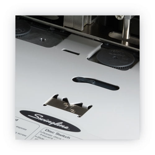 Image of Swingline® 160-Sheet Antimicrobial Protected High-Capacity Adjustable Punch, Two- To Three-Hole, 9/32" Holes, Putty/gray