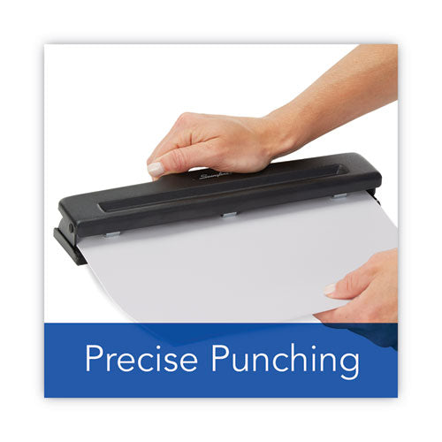 Image of Swingline® 10-Sheet Desktop Light-Duty Two- To Three-Hole Adjustable Punch, 9/32" Holes, Black