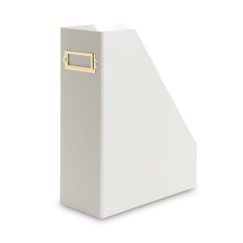Image of U Brands Four-Piece Desk Organization Kit, Magazine Holder/Paper Tray/Pencil Cup/Storage Bin, Chipboard, Gray