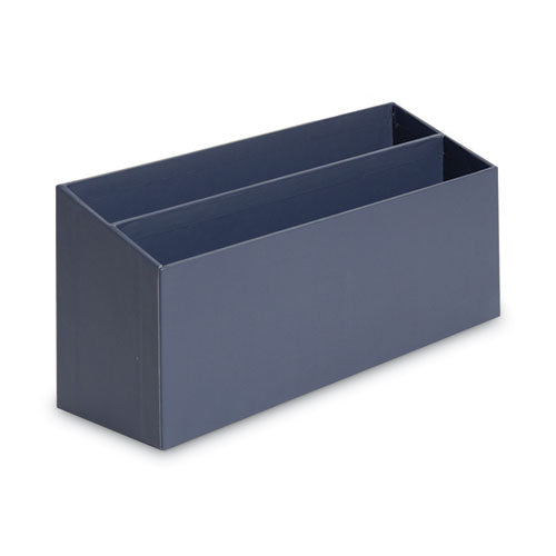 Image of U Brands Four-Piece Desk Organization Kit, Magazine Holder/Paper Tray/Pencil Cup/Storage Bin, Chipboard, Navy