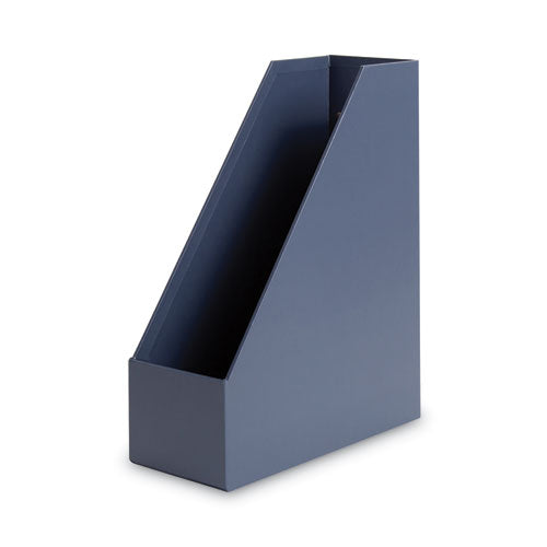 Image of U Brands Four-Piece Desk Organization Kit, Magazine Holder/Paper Tray/Pencil Cup/Storage Bin, Chipboard, Navy