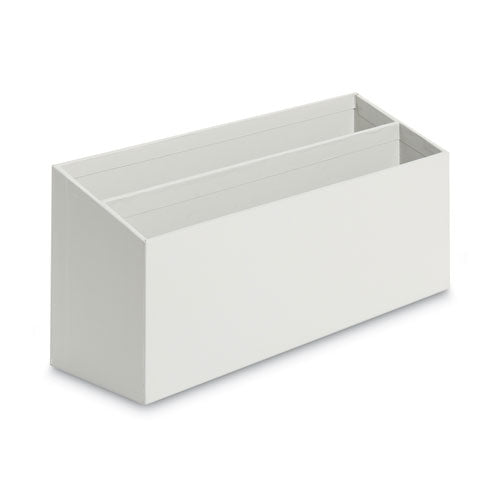 Image of U Brands Four-Piece Desk Organization Kit, Magazine Holder/Paper Tray/Pencil Cup/Storage Bin, Chipboard, Gray