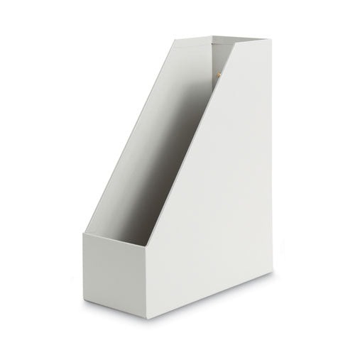 Image of U Brands Four-Piece Desk Organization Kit, Magazine Holder/Paper Tray/Pencil Cup/Storage Bin, Chipboard, Gray