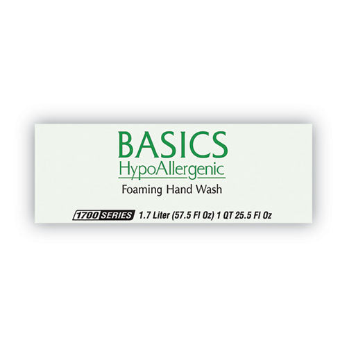 Image of Dial® Professional Basics Hypoallergenic Foaming Hand Wash Refill for 1700 Dispenser, with Vitamin E, Honeysuckle Scent, 1.7 L, 3/Carton