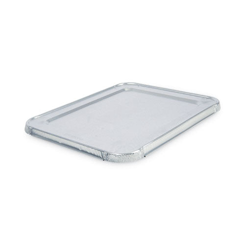 Image of Boardwalk® Aluminum Steam Table Pan Lids, Fits Half-Size Deep Pan, 290 Gauge, 0.63" Deep, 10.5 x 12.81, 100/Carton