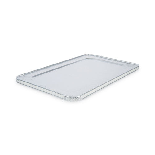 Image of Boardwalk® Aluminum Steam Table Pan Lids, Fits Full-Size Deep Pan, 380 Gauge, 0.63" Deep, 12.88 x 20.81, 50/Carton