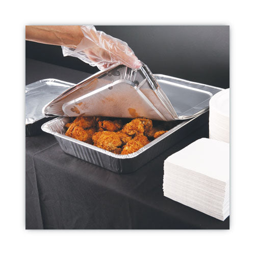 Image of Boardwalk® Aluminum Steam Table Pan Lids, Fits Full-Size Deep Pan, 380 Gauge, 0.63" Deep, 12.88 x 20.81, 50/Carton