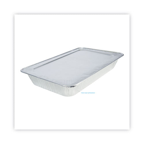 Image of Boardwalk® Aluminum Steam Table Pan Lids, Fits Full-Size Deep Pan, 380 Gauge, 0.63" Deep, 12.88 x 20.81, 50/Carton