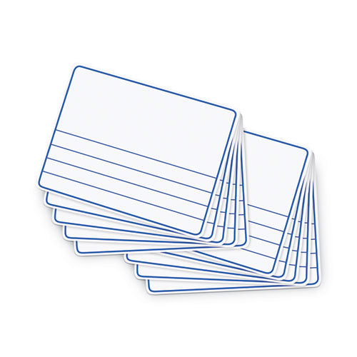 Image of Creativity Street® Dry Erase Student Boards, Ruled for Handwriting Practice, 12" x 9", Blue/White Surface, 10/Set