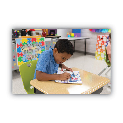 Image of Creativity Street® Dry Erase Student Boards, Ruled for Handwriting Practice, 12" x 9", Blue/White Surface, 10/Set