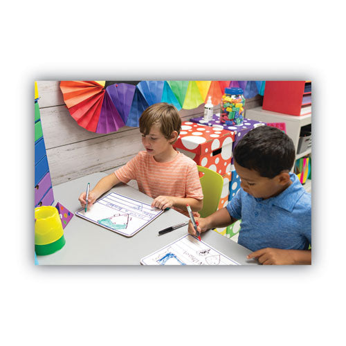 Image of Creativity Street® Dry Erase Student Boards, Ruled for Handwriting Practice, 12" x 9", Blue/White Surface, 10/Set