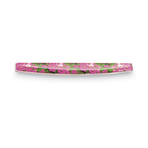 Image of Fellowes® Photo Gel Keyboard Wrist Rest with Microban Protection, 18.56 x 2.31, Pink Flowers Design