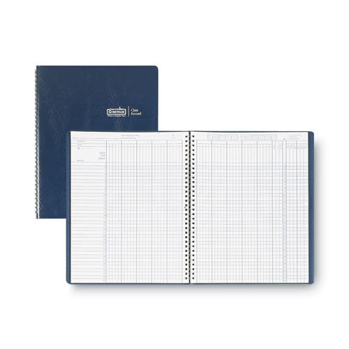 Image of House of Doolittle Recycled Class Record Book, 9-10 Week Term: Two-Page Spread (35 Students), Two-Page Spread (8 Classes), 11 X 8.5, Blue Cover