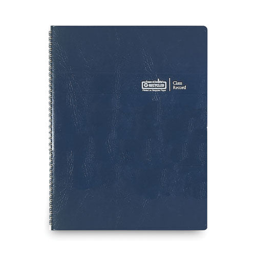 Image of House of Doolittle Recycled Class Record Book, 9-10 Week Term: Two-Page Spread (35 Students), Two-Page Spread (8 Classes), 11 X 8.5, Blue Cover