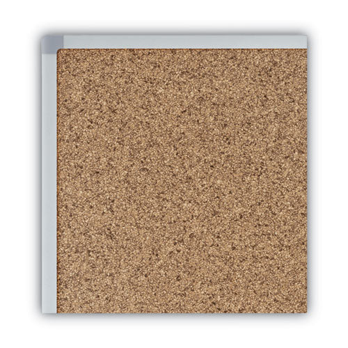 Image of Mead® Economy Cork Board with Aluminum Frame, 24" x 18", Tan Surface, Satin Aluminum Frame