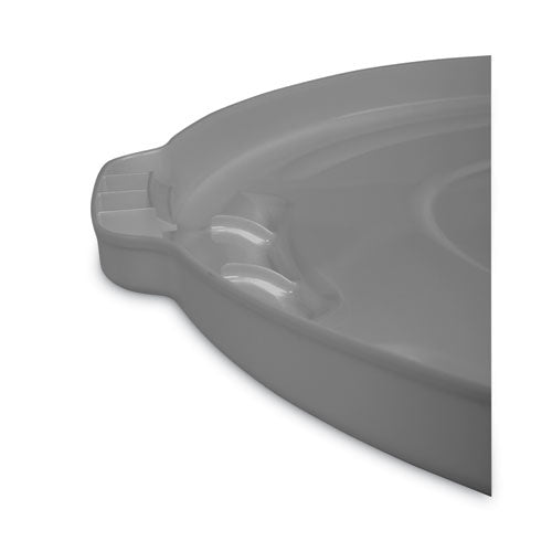 Image of Rubbermaid® Commercial BRUTE Self-Draining Flat Top Lids for 55 gal Round BRUTE Containers, 26.75" Diameter, Gray