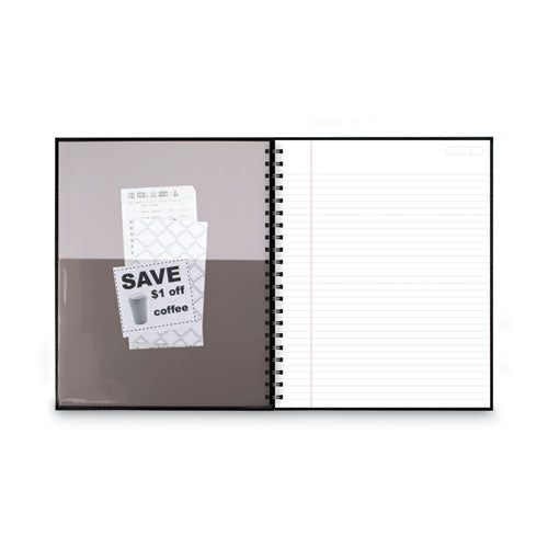 Image of Cambridge® Limited Hardbound Notebook with Pocket, 1-Subject, Wide/Legal Rule, Black Cover, (96) 11 x 8.5 Sheets