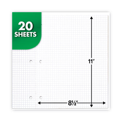 Image of Mead® Graph Paper Tablet, 3-Hole, 8.5 X 11, Quadrille: 4 Sq/in, 20 Sheets/pad, 12 Pads/pack