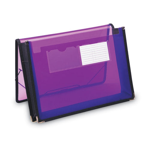 Image of Smead Poly Wallets, 2.25" Expansion, 1 Section, Elastic Cord Closure, Letter Size, Translucent Purple