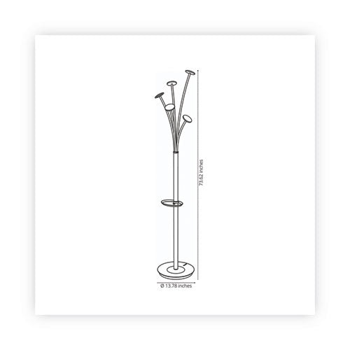 Image of Alba Festival Coat Stand with Umbrella Holder, Five Knobs, 14w x 14d x 73.67h, Black