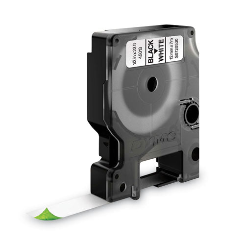 Image of DYMO® Rhino Permanent Poly Industrial Label Tape, 0.5" X 18 Ft, White/black Print