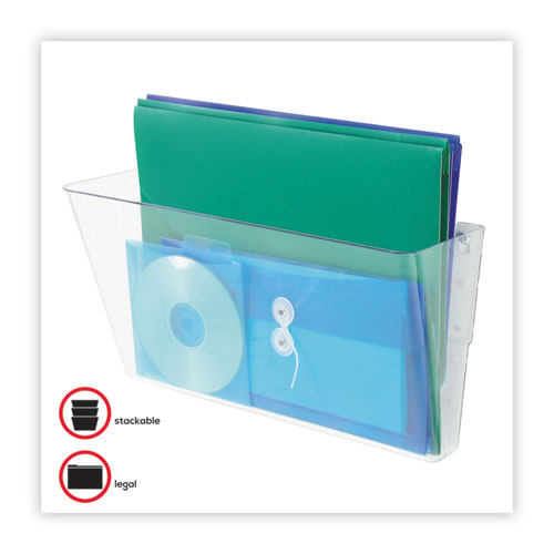 Image of deflecto® Stackable DocuPocket Wall File, Legal Size, 16.25" x 4" , Clear