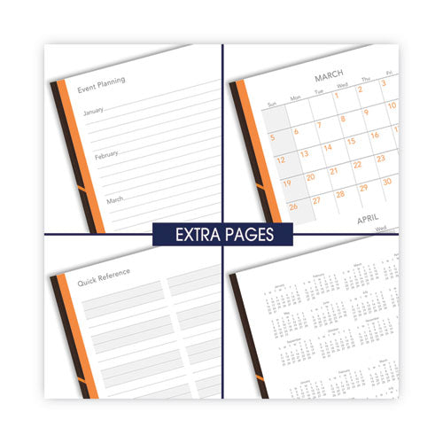 Image of AT-A-GLANCE® One-Day-Per-Page Planning Notebook, 9 x 6, Dark Brown/Orange Cover, 12-Month (Jan to Dec): 2025
