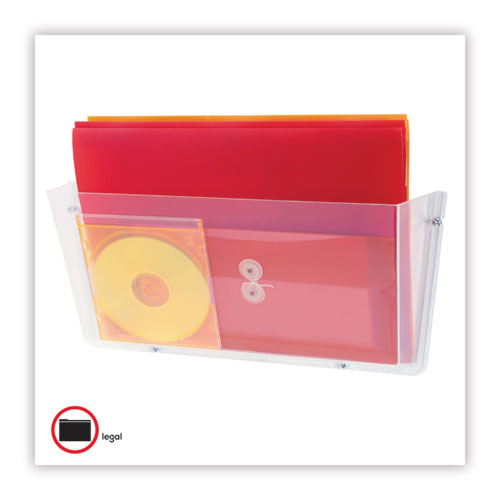 Image of deflecto® Unbreakable DocuPocket Wall File, Legal Size, 17.5" x 3" x 6.5", Clear