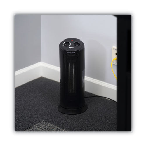 Image of Alera® Mini Tower Ceramic Heater, 1,500 W, 7.37 x 7.37 x 17.37, Black