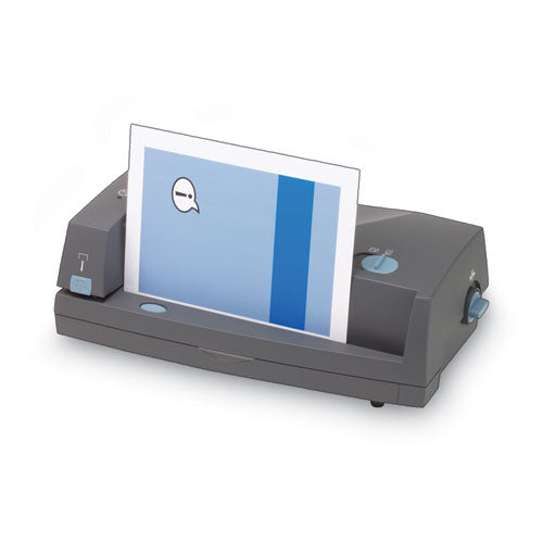 Image of GBC® 24-Sheet 3230st Electric Two- To Three-Hole Adjustable Punch/stapler, 9/32" Holes, Gray