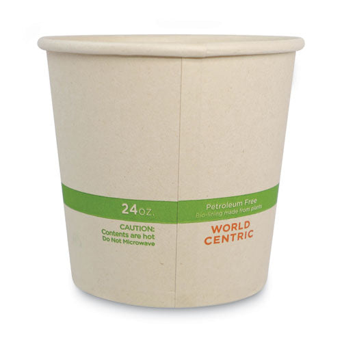 Image of World Centric® No Tree Paper Bowls, 24 oz, 4.4" Diameter x 4.5" h, Natural, Sugarcane, 500/Carton