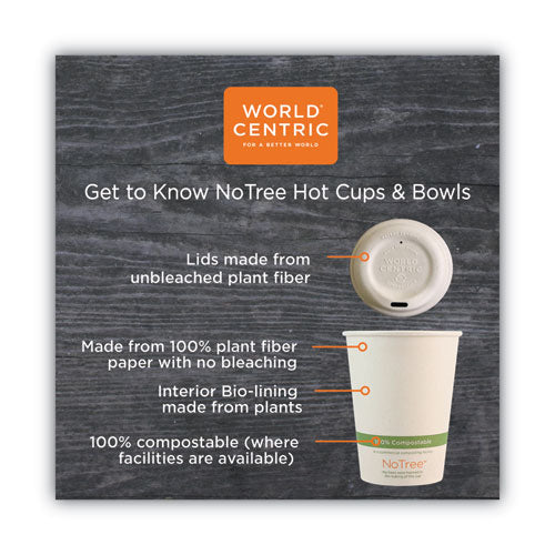 Image of World Centric® No Tree Paper Bowls, 24 oz, 4.4" Diameter x 4.5" h, Natural, Sugarcane, 500/Carton