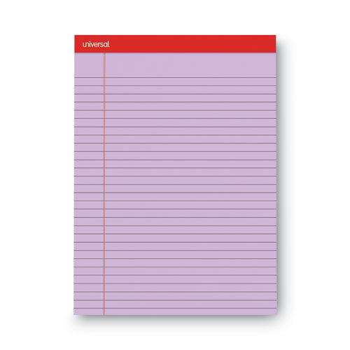 Image of Universal® Colored Perforated Ruled Writing Pads, Wide/legal Rule, 50 Orchid 8.5 X 11 Sheets, Dozen